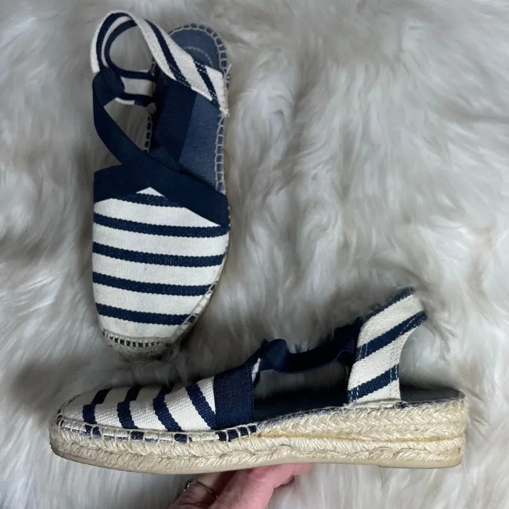 Toni Pons Verges Cru Mari Navy/White‎ Espadrilles Sz37/